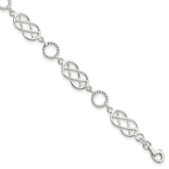 Sterling Silver Pretzel Circle Bracelet QG3026-7.25