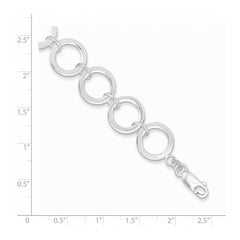 Sterling Silver Circle Link Bracelet QG3035-7.5