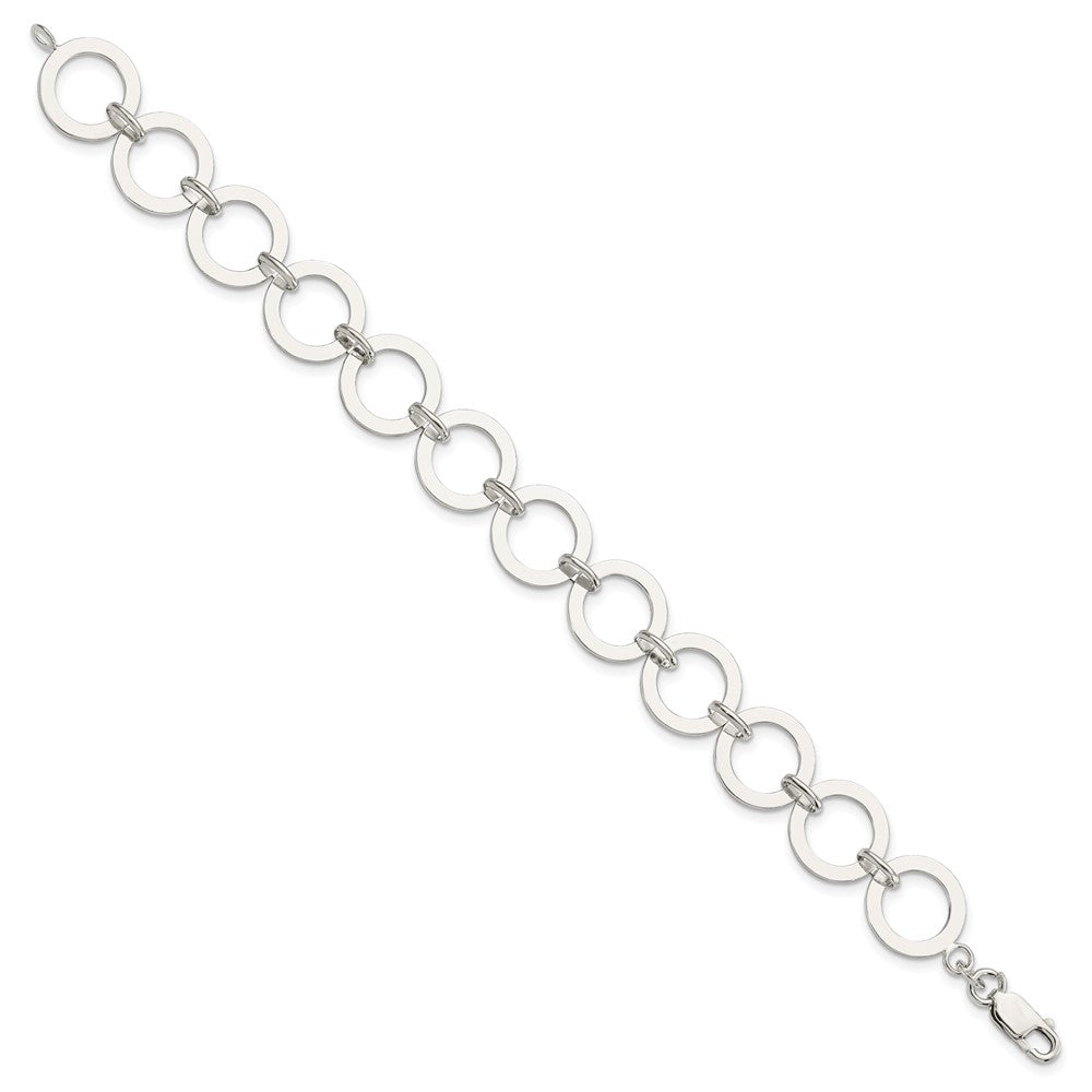 Sterling Silver Circle Link Bracelet QG3035-7.5
