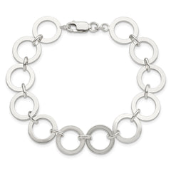 Sterling Silver Circle Link Bracelet QG3035-7.5