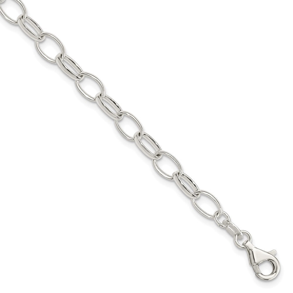 Sterling Silver Polished Fancy Link Bracelet QG3076-7.5