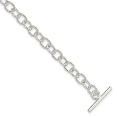 Sterling Silver Polished Fancy Link Toggle Bracelet QG3077-7.5