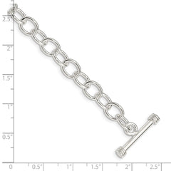 Sterling Silver Polished Fancy Link Toggle Bracelet QG3080-7.5