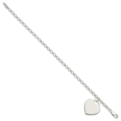 Sterling Silver Engraveable Heart Bracelet QG3087-7