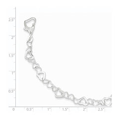 Sterling Silver Linked Heart Bracelet QG3089-7.5