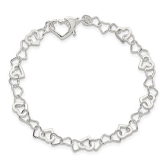 Sterling Silver Linked Heart Bracelet QG3089-7.5