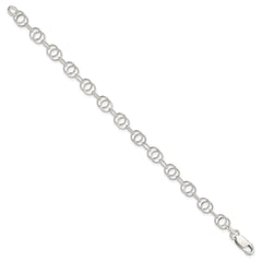 Sterling Silver Polished and Textured Fancy Bracelet QG3222-7.5