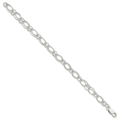 Sterling Silver Polished Oval Link Bracelet QG3225-7.5