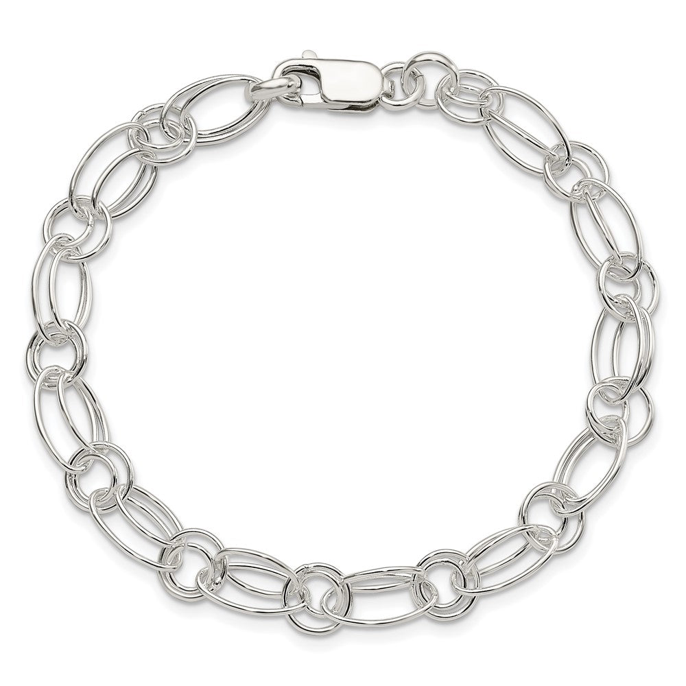 Sterling Silver Polished Oval Link Bracelet QG3225-7.5