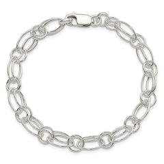 Sterling Silver Polished Oval Link Bracelet QG3225-7.5