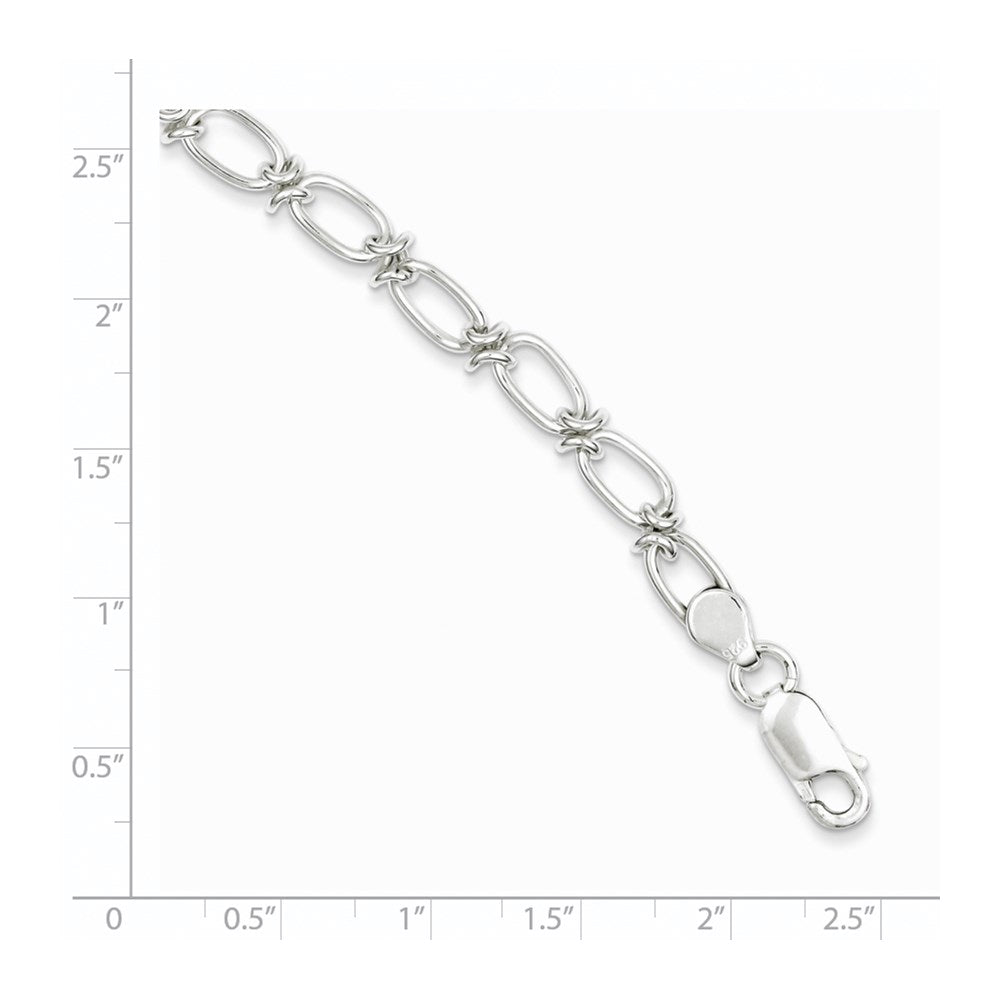 Sterling Silver Polished Oval Link Bracelet QG3226-7.5