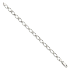 Sterling Silver Polished Oval Link Bracelet QG3226-7.5
