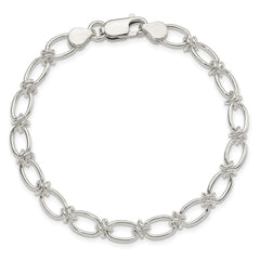 Sterling Silver Polished Oval Link Bracelet QG3226-7.5