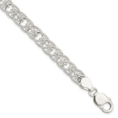 Sterling Silver Polished and Textured Fancy Bracelet QG3229-7.5