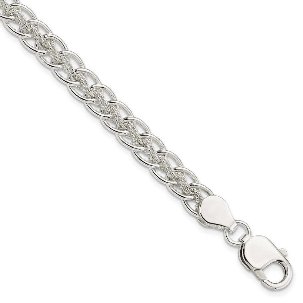 Sterling Silver Polished and Textured Fancy Bracelet QG3230-7.5