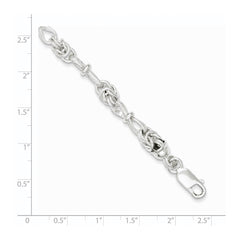 Sterling Silver Polished and Textured Fancy Bracelet QG3231-7.5