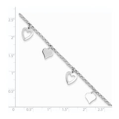Sterling Silver Polished Heart Bracelet QG3262-7.5