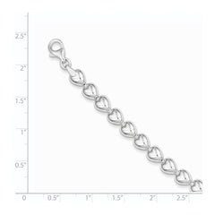 Sterling Silver Polished Heart Bracelet QG3265-7.5