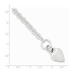 Sterling Silver Polished Heart Bracelet QG3274-7.5