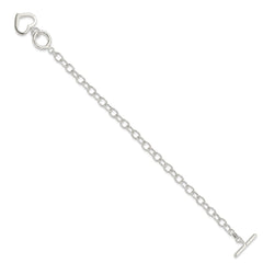 Sterling Silver Open Link Heart Bracelet QG3278-7.5