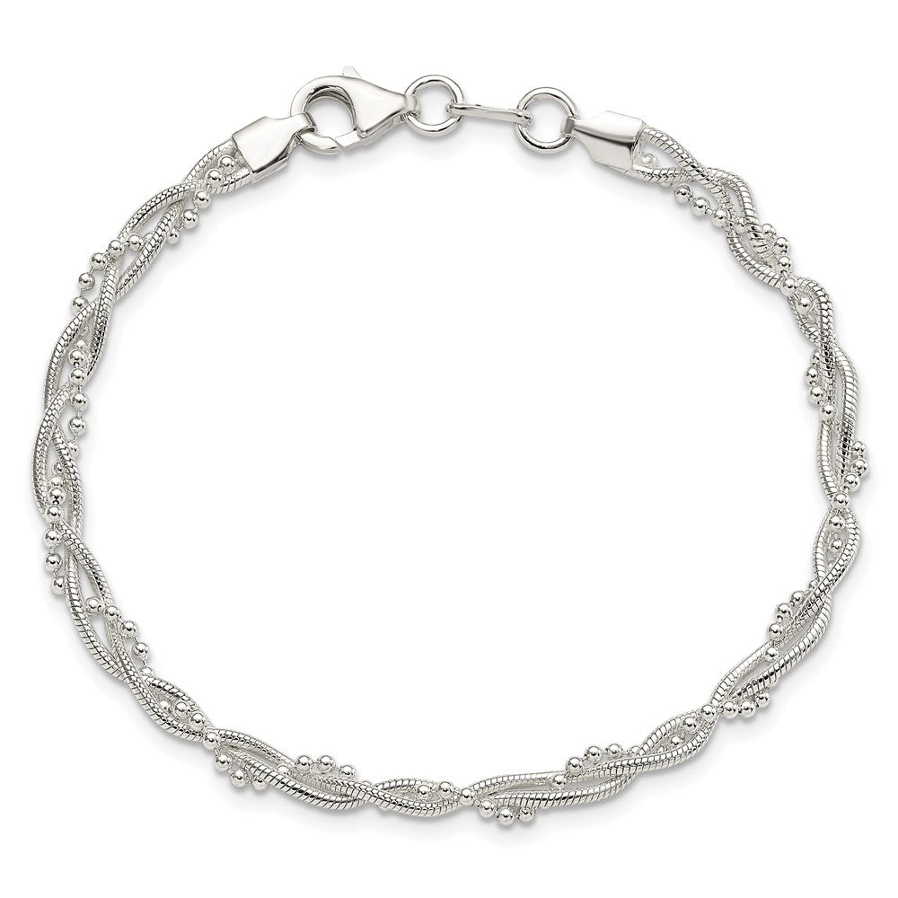 Sterling Silver Fancy Braided Bracelet QG3299-7.5