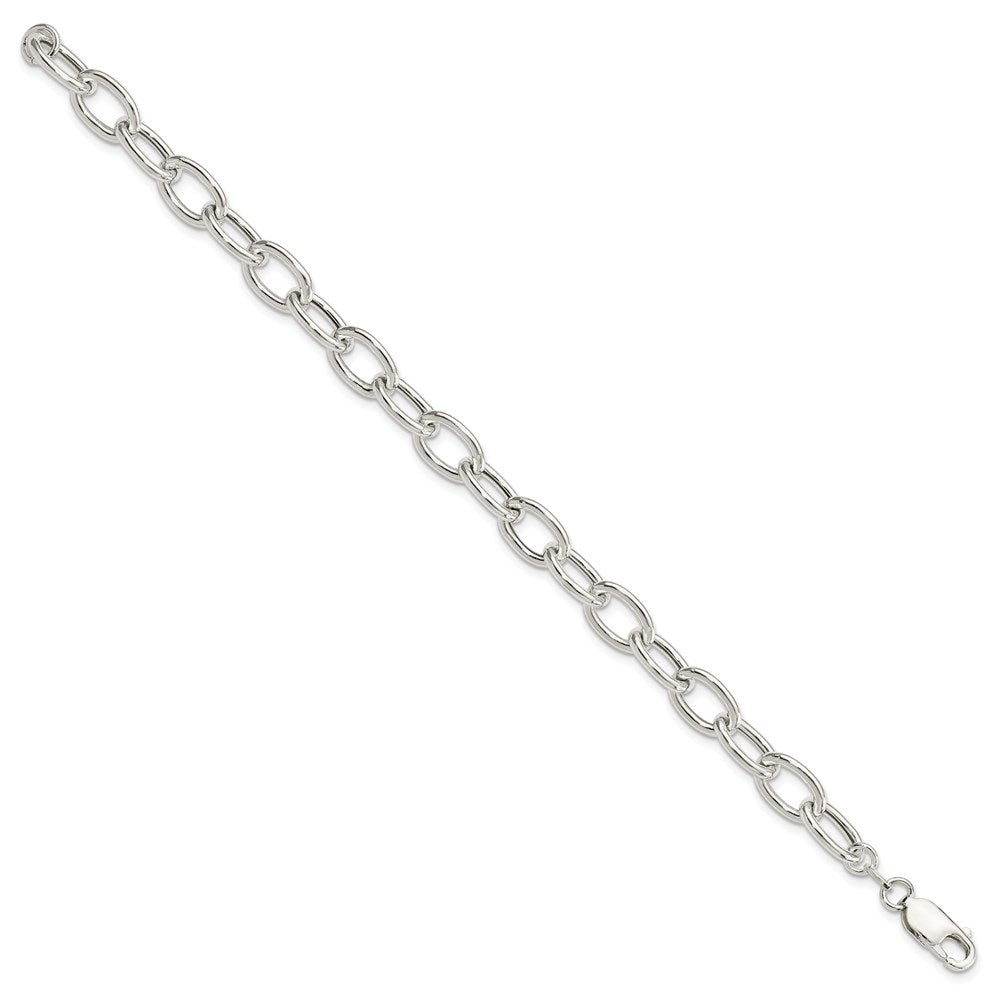 Sterling Silver Open Link Cable 8.50mm Bracelet QG3358-7.5