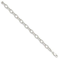 Sterling Silver Open Link Cable 8.50mm Bracelet QG3358-7.5