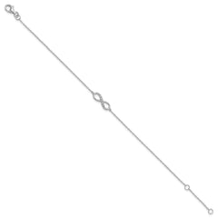 Sterling Silver Rhodium-plated with CZ Infinity w/ 1 IN EXT Bracelet QG3471-7