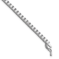 Sterling Shimmer Sterling Silver Rhodium-plated 2.5mm CZ 68 Stone 7 inch Bracelet QG3487-7