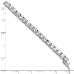 Sterling Shimmer Sterling Silver Rhodium-plated 4.5mm CZ 37 Stone 7 inch Bracelet QG3491-7