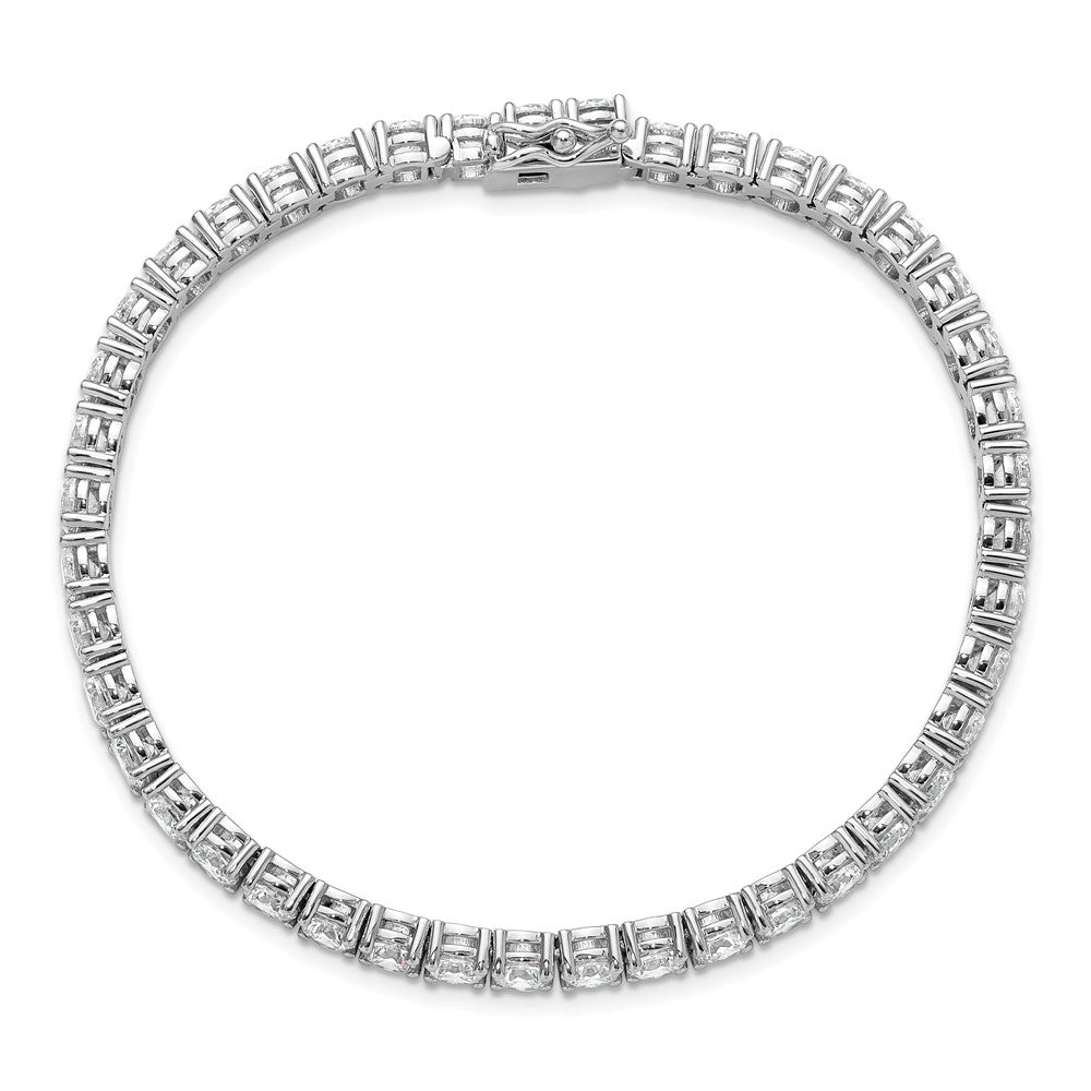 Sterling Shimmer Sterling Silver Rhodium-plated 4.5mm CZ 43 Stone 8 inch Bracelet QG3491-8