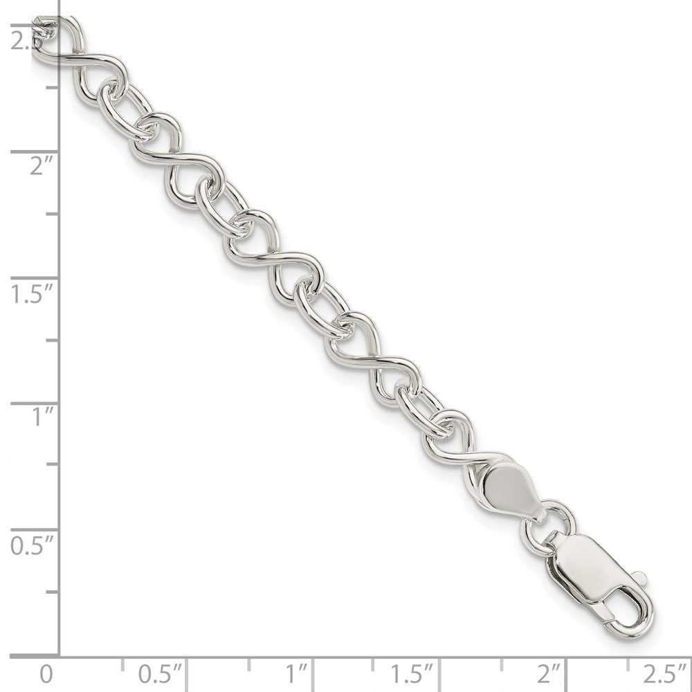 Sterling Silver Polished Fancy Link Bracelet QG3596-7.5