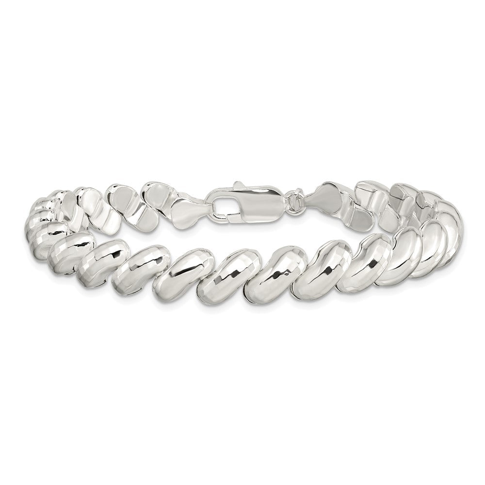 Sterling Silver Fancy Diamond-cut San Marco Bracelet QG3599-7.5