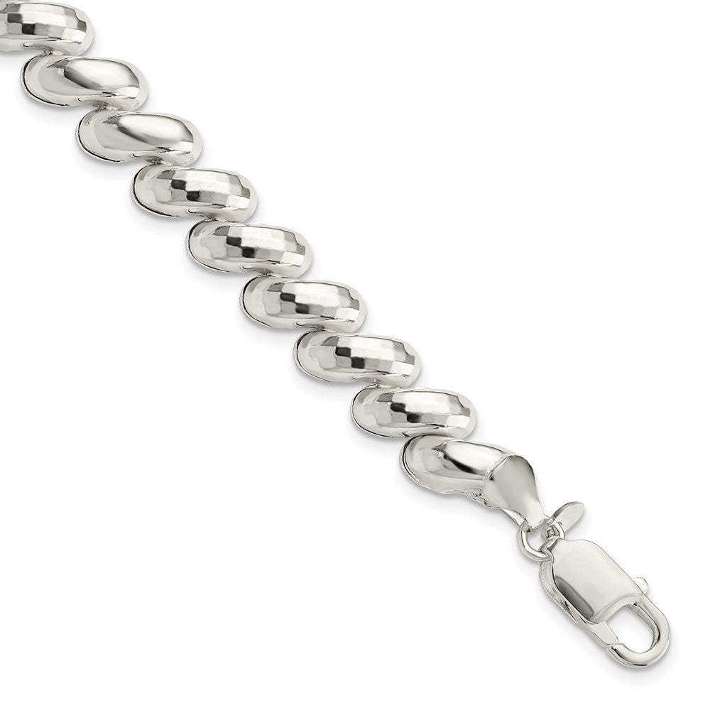 Sterling Silver Fancy Diamond-cut San Marco Bracelet QG3599-7.5