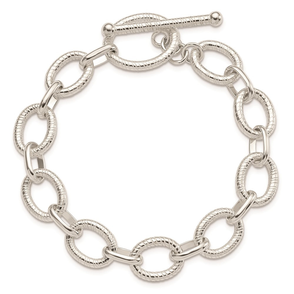 Sterling Silver Polished Fancy Link Bracelet QG3892-7.5