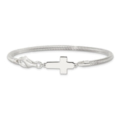 Sterling Silver Sideways Cross Bracelet QG3916-7.5