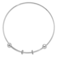 Sterling Silver Rhodium-plated Polished Expandable Bangle QG4169