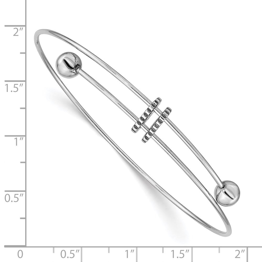 Sterling Silver Rhodium-plated Polished Expandable Bangle QG4169