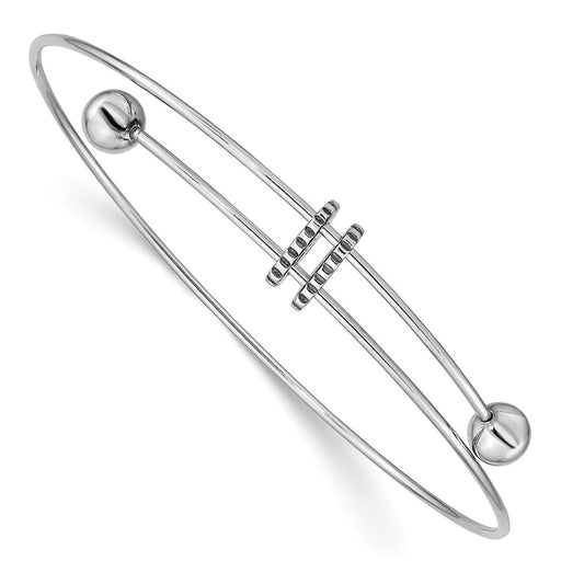 Sterling Silver Rhodium-plated Polished Expandable Bangle QG4169