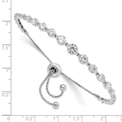 Sterling Shimmer Sterling Silver Rhodium-plated 29 Stone CZ Adjustable 5 inch up to 8.75 inch Bracelet QG4180