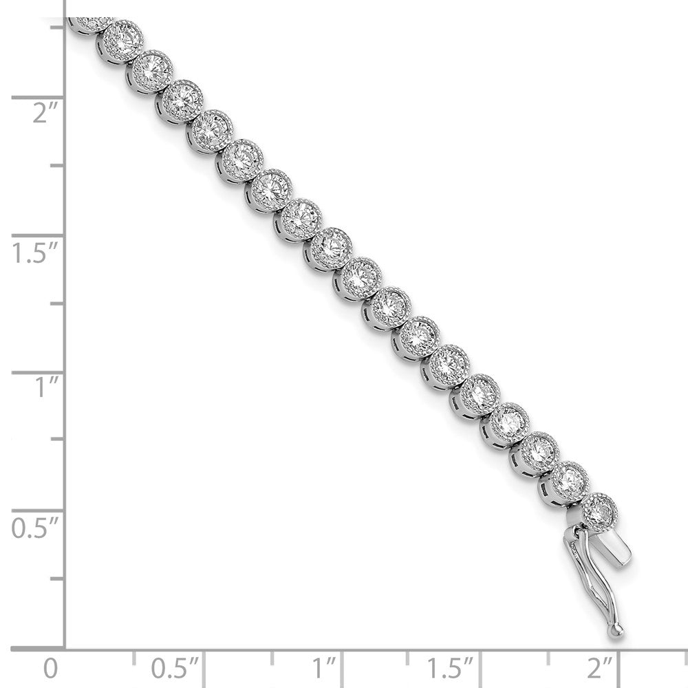 Sterling Shimmer Sterling Silver Rhodium-plated 7 inch 45 Stone CZ Tennis Bracelet QG4183-7