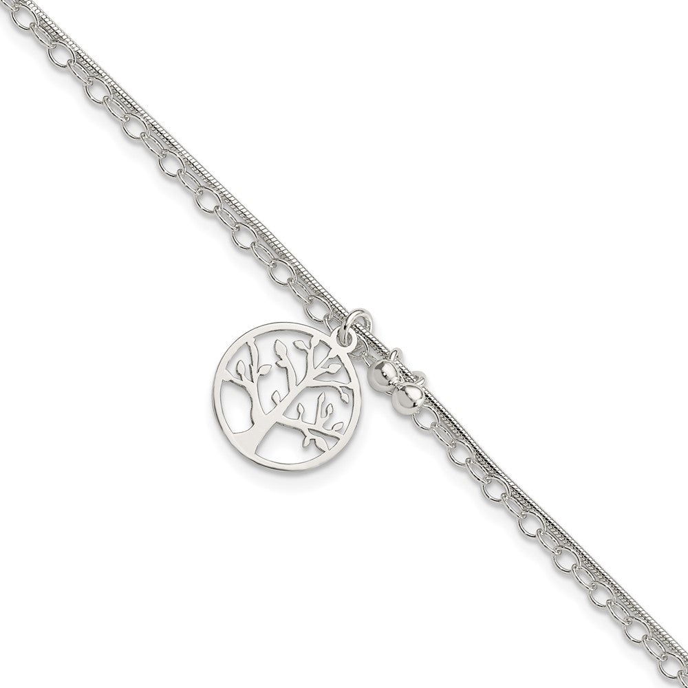 Sterling Silver Polished 2-strand Tree 7.5in Bracelet QG4235-7.5