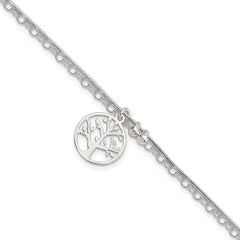 Sterling Silver Polished 2-strand Tree 7.5in Bracelet QG4235-7.5