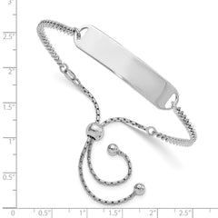 Sterling Silver Rhodium-Plated ID Adjustable 6in to 10in Bracelet QG4530