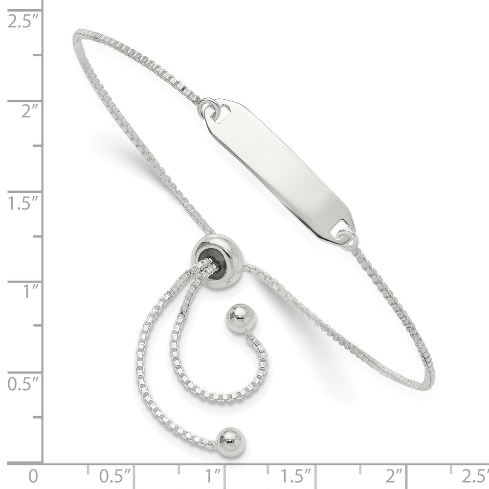 Sterling Silver Polished Bar Adjustable Bracelet QG4763