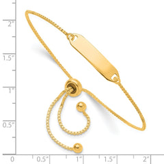 Sterling Silver Gold-tone Polished Bar Adjustable Bracelet QG4763GP