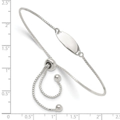 Sterling Silver Polished Bar Adjustable Bracelet QG4764