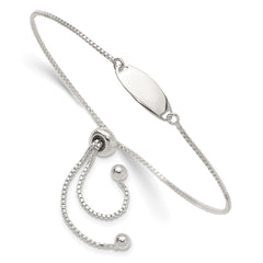 Sterling Silver Polished Bar Adjustable Bracelet QG4764