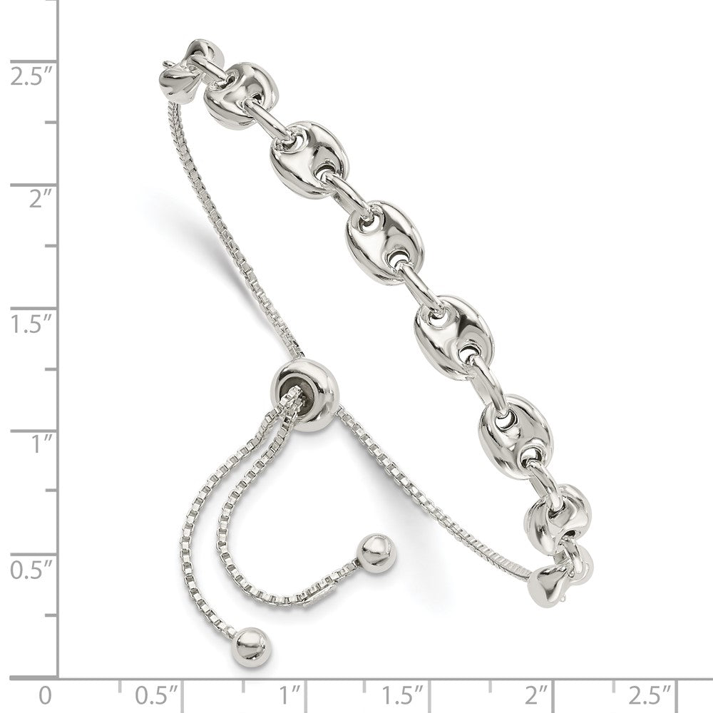 Sterling Silver Polished Link Adjustable Bracelet QG4770