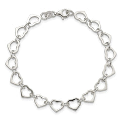 Sterling Silver Polished Heart Bracelet QG4851-7